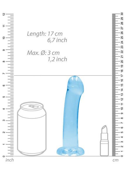 REALROCK Non Realistic Dildo With Suction Cup - 17 cm - Blue - Blue 17 cm Dong