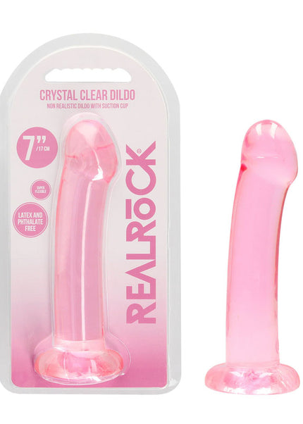 REALROCK Non Realistic Dildo With Suction Cup - 17 cm - Pink 17 cm Dong