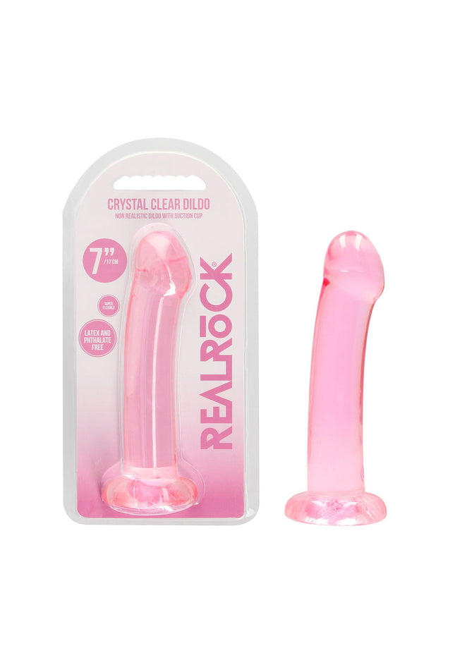 REALROCK Non Realistic Dildo With Suction Cup - 17 cm - Pink 17 cm Dong