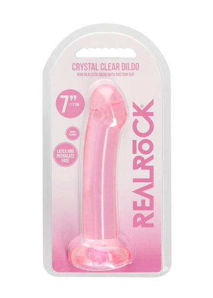 REALROCK Non Realistic Dildo With Suction Cup - 17 cm - Pink 17 cm Dong