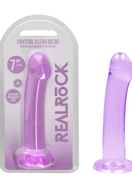 REALROCK Non Realistic Dildo With Suction Cup - 17 cm - Purple 17 cm Dong