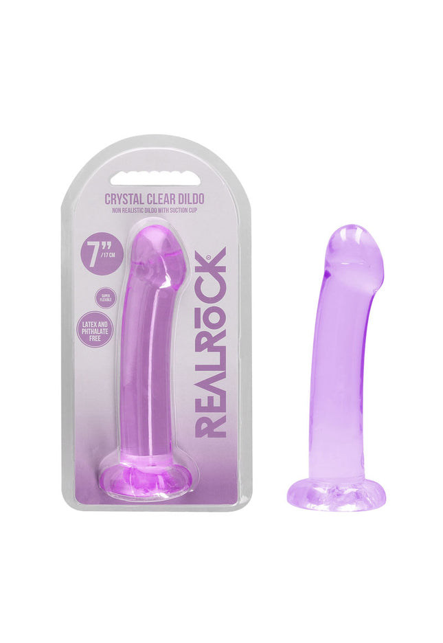 REALROCK Non Realistic Dildo With Suction Cup - 17 cm - Purple 17 cm Dong