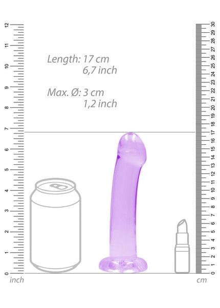 REALROCK Non Realistic Dildo With Suction Cup - 17 cm - Purple 17 cm Dong