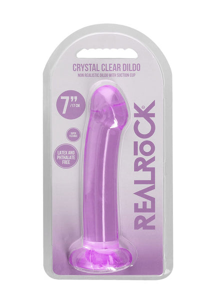 REALROCK Non Realistic Dildo With Suction Cup - 17 cm - Purple 17 cm Dong