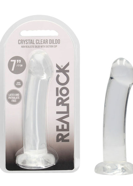 REALROCK Non Realistic Dildo With Suction Cup - 17 cm - Clear 17 cm Dong