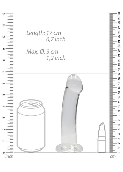REALROCK Non Realistic Dildo With Suction Cup - 17 cm - Clear 17 cm Dong