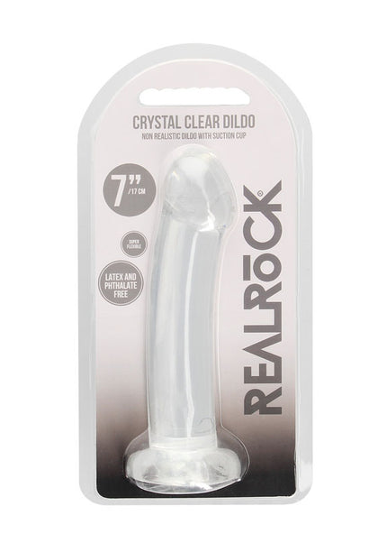 REALROCK Non Realistic Dildo With Suction Cup - 17 cm - Clear 17 cm Dong