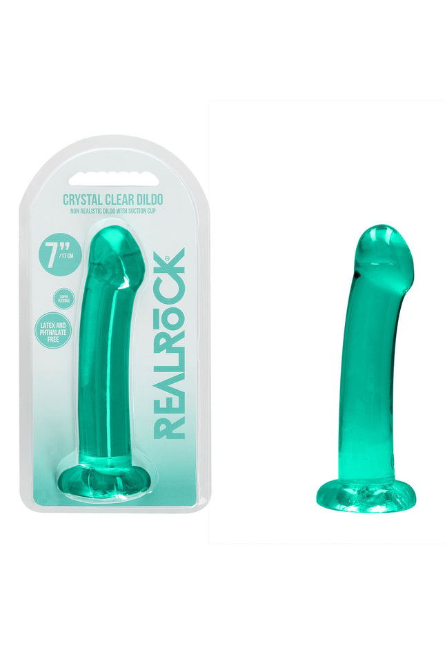 REALROCK Non Realistic Dildo With Suction Cup - 17 cm - Turquoise - Turquoise 17 cm Dong