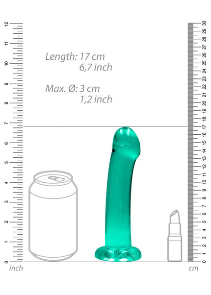 REALROCK Non Realistic Dildo With Suction Cup - 17 cm - Turquoise - Turquoise 17 cm Dong