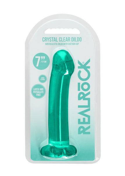 REALROCK Non Realistic Dildo With Suction Cup - 17 cm - Turquoise - Turquoise 17 cm Dong