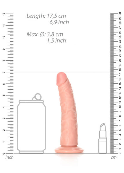 REALROCK Realistic Slim Dildo without Balls - 15.5 cm - Flesh 15.5 cm (6'') Dong
