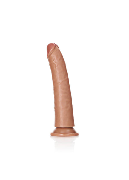 REALROCK Realistic Slim Dildo with Suction Cup - 18cm - Tan 18 cm (7'') Dong