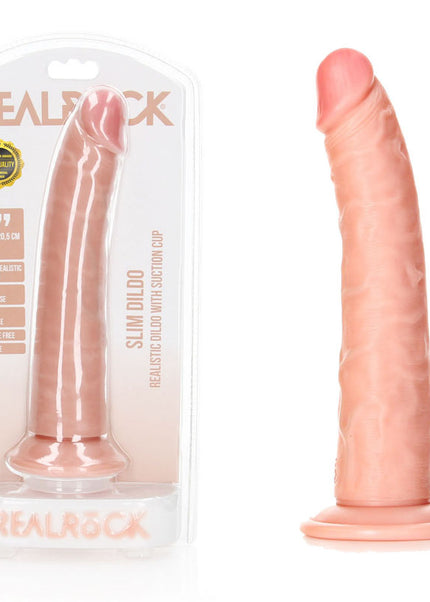 REALROCK Realistic Slim Dildo with Suction Cup - 20.5cm - Flesh 20.5 cm (8'') Dong