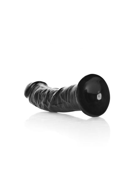 REALROCK Realistic Regular Curved Dildo with Suction Cup - 15.5 cm - Black 15.5 cm (6'') Dong