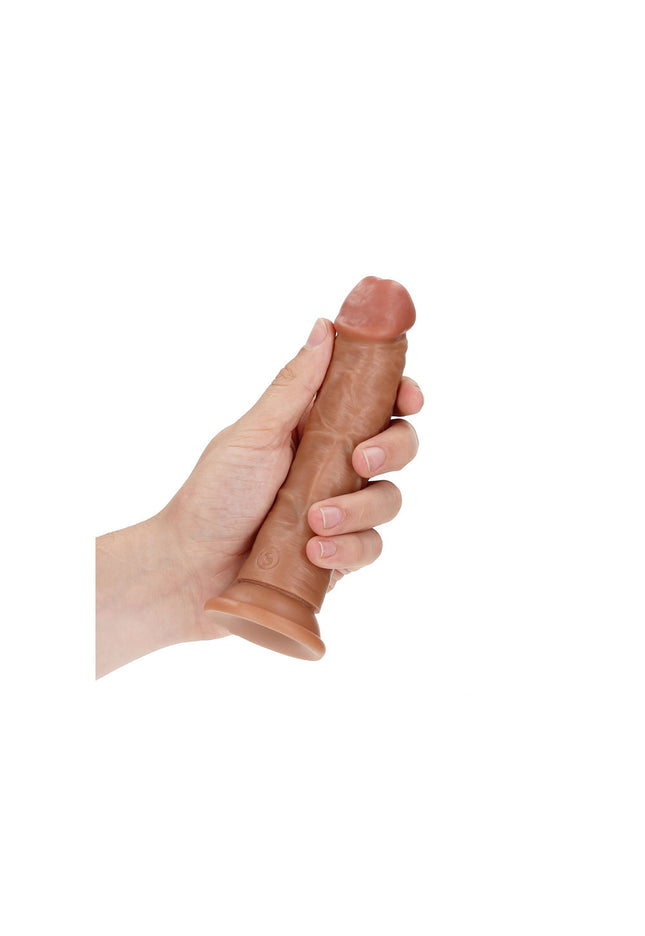 REALROCK Realistic Regular Curved Dildo with Suction Cup - 15.5 cm - Tan 15.5 cm (6'') Dong