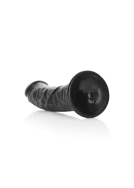 REALROCK Realistic Regular Curved Dildo with Suction Cup - 20 cm - Black 20 cm (8'') Dong