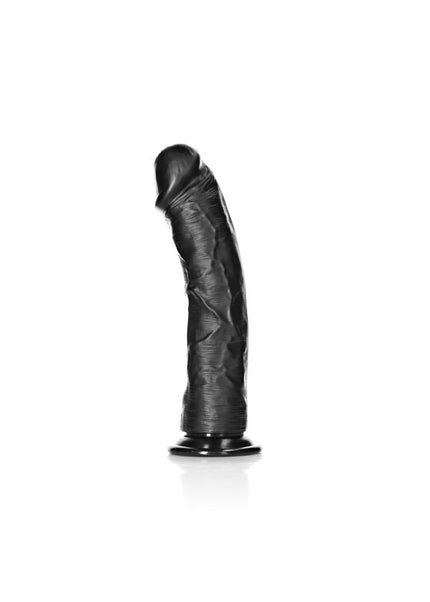 REALROCK Realistic Regular Curved Dildo with Suction Cup - 23 cm - Black 23 cm (9'') Dong