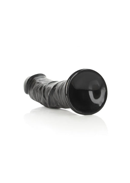 REALROCK Realistic Regular Curved Dildo with Suction Cup - 23 cm - Black 23 cm (9'') Dong