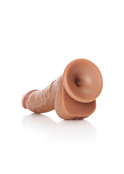 REALROCK Realistic Regular Curved Dong with Balls - 15.5 cm - Tan 15.5 cm (6'') Dong