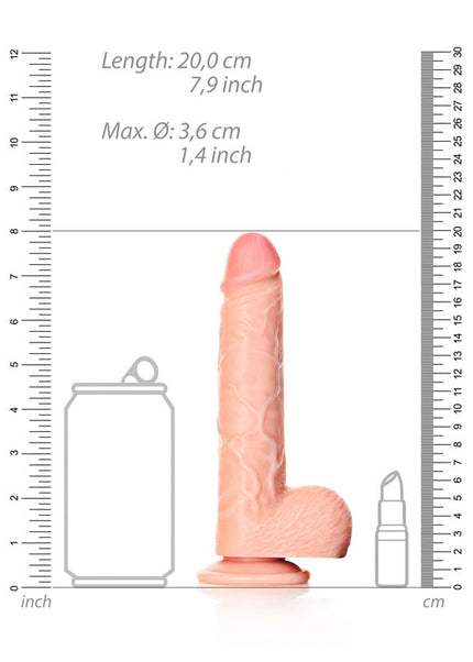 REALROCK Straight Realistic Dildo with Balls - 18 cm - Flesh 18 cm (7'') Dong