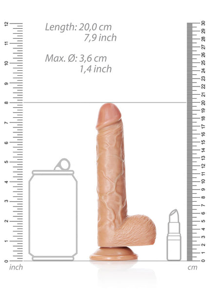 REALROCK Straight Realistic Dildo with Balls - 18 cm - Tan 18 cm (7'') Dong