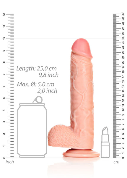 REALROCK Straight Realistic Dildo with Balls - 23 cm - Flesh 23 cm (9'') Dong