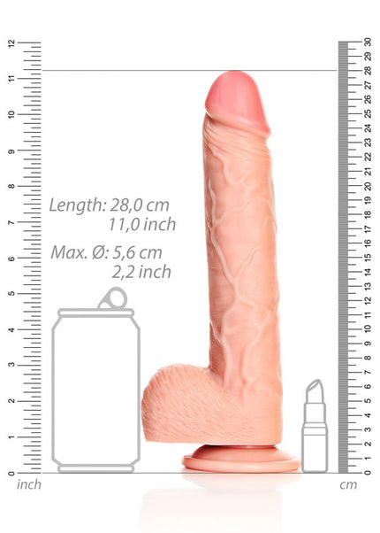 REALROCK Straight Realistic Dildo with Balls - 25.5 cm - Flesh 25.5 cm (10'') Dong