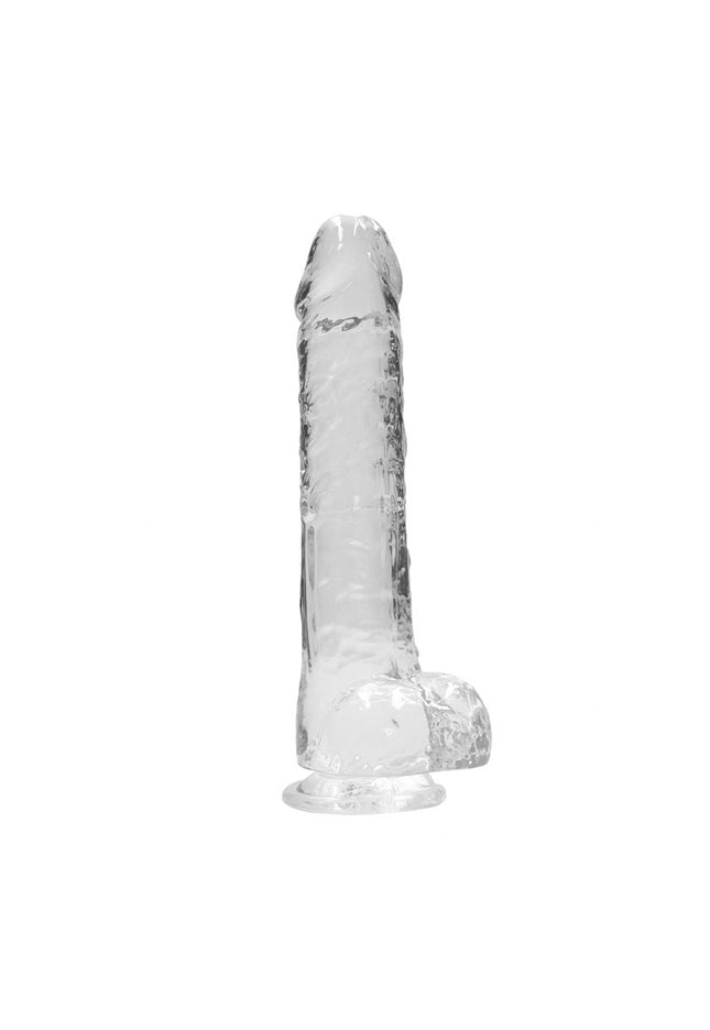 REALROCK Realistic Dildo With Balls 10'' - Clear 25 cm Dong