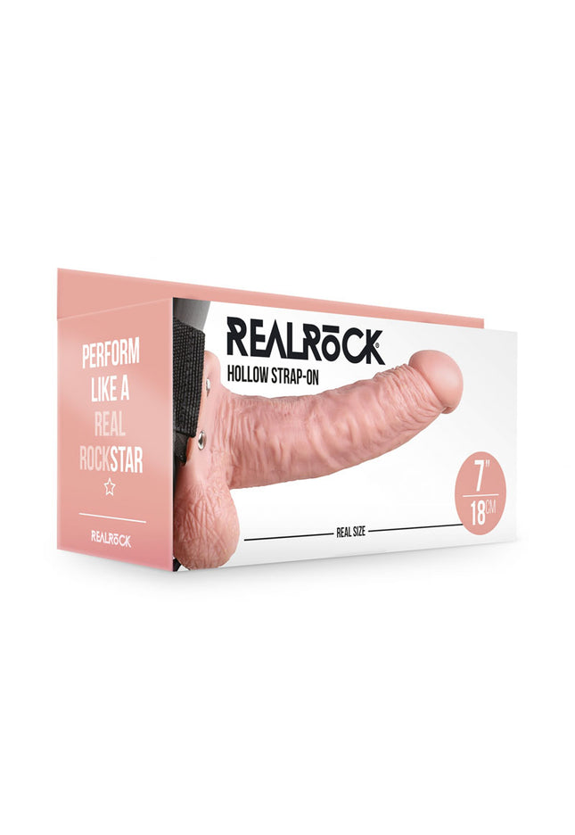 REALROCK Hollow Strapon with Balls - 18 cm Flesh - Flesh 18 cm Hollow Strap-On