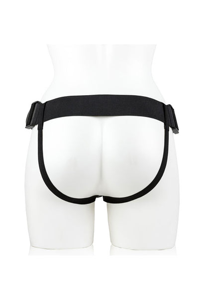 REALROCK Hollow Strapon with Balls - 23 cm Black - Black 23 cm Hollow Strap-On