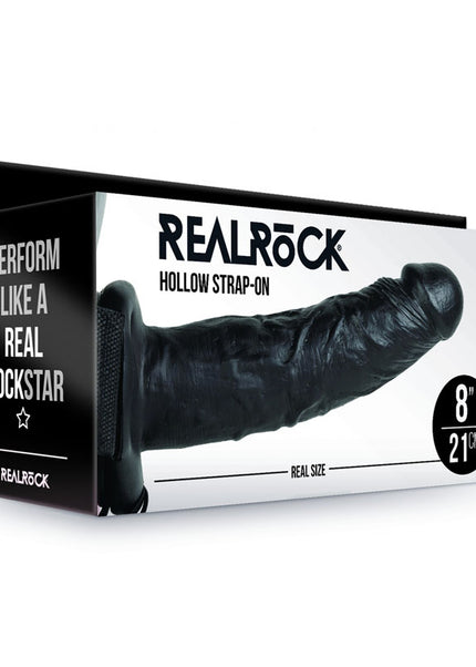 REALROCK Hollow Strap-on - 20.5 cm Black - Black 20.5 cm Hollow Strap-On