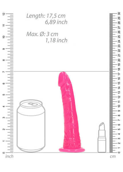 REALROCK 15.5 cm Slim Glow in the Dark Neon - Pink - Glow in Dark Pink 15.5 cm (6'') Dong