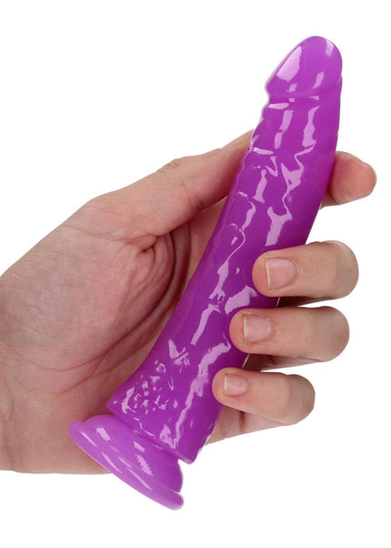 REALROCK 15.5 cm Slim Glow in the Dark Neon - Purple - Glow in Dark Purple 15.5 cm (6'') Dong