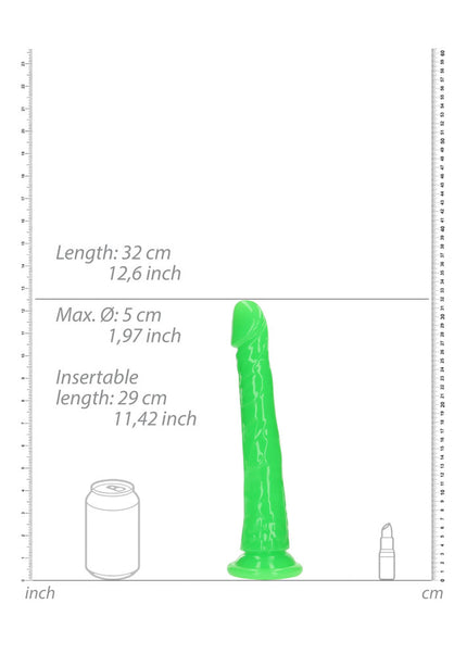 REALROCK 29 cm Slim Glow in the Dark Neon - Green - Glow in Dark Green 29 cm (11'') Dong