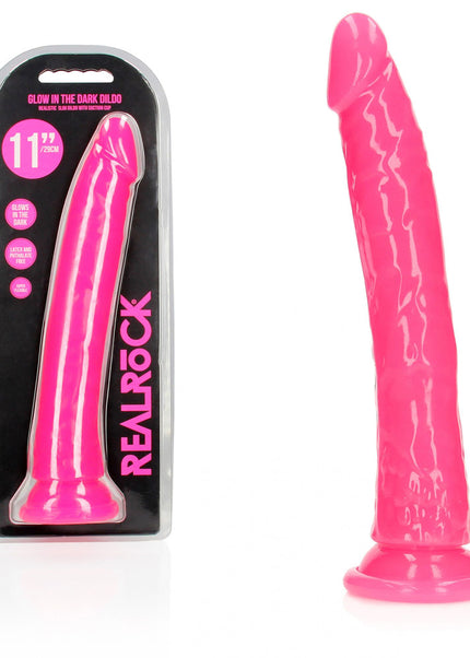REALROCK 29 cm Slim Glow in the Dark Neon - Pink - Glow in Dark Pink 29 cm (11'') Dong