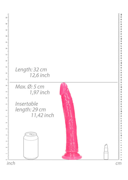 REALROCK 29 cm Slim Glow in the Dark Neon - Pink - Glow in Dark Pink 29 cm (11'') Dong
