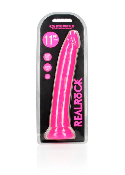 REALROCK 29 cm Slim Glow in the Dark Neon - Pink - Glow in Dark Pink 29 cm (11'') Dong