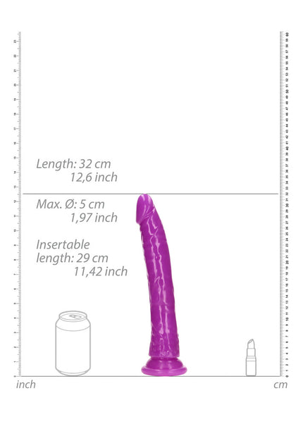 REALROCK 29 cm Slim Glow in the Dark Neon - Purple - Glow in Dark Purple 29 cm (11'') Dong