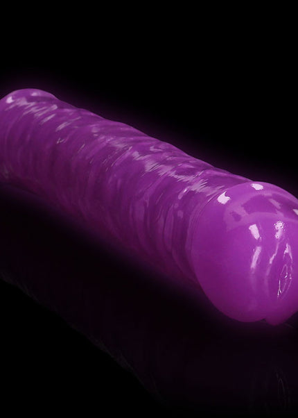 REALROCK 38 cm Double Dong Glow - Purple - Purple 38 cm (15'') Double Dong