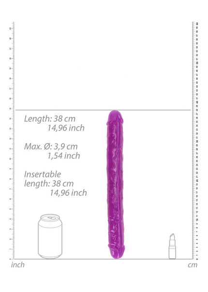 REALROCK 38 cm Double Dong Glow - Purple - Purple 38 cm (15'') Double Dong