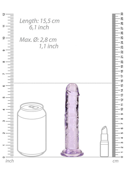 REALROCK 15.5 cm Straight Dildo - Purple - Purple 15.5 cm (6'') Dong