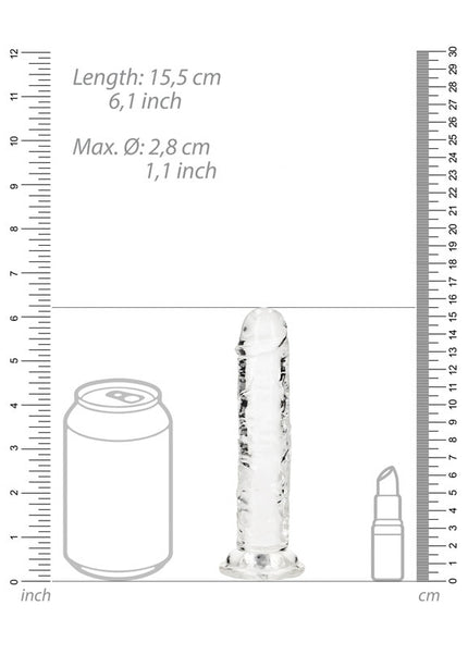 REALROCK 15.5 cm Straight Dildo - Clear - Clear 15.5 cm (6'') Dong