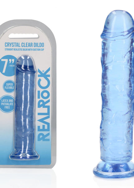 REALROCK 18 cm Straight Dildo - Blue - Blue 18 cm (7'') Dong