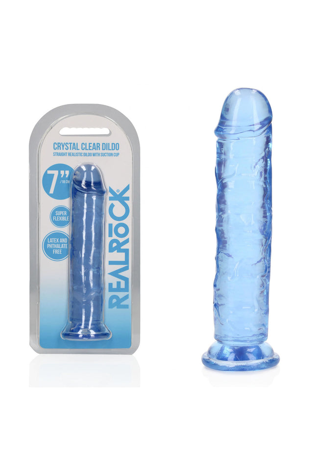 REALROCK 18 cm Straight Dildo - Blue - Blue 18 cm (7'') Dong