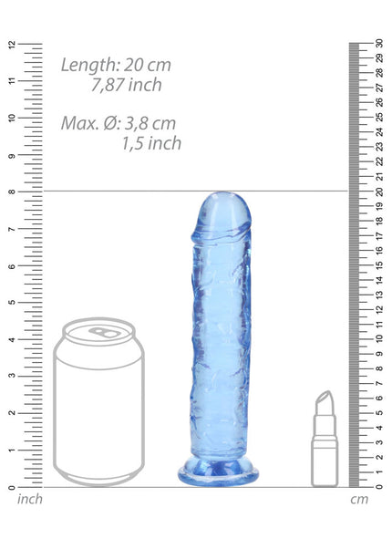 REALROCK 18 cm Straight Dildo - Blue - Blue 18 cm (7'') Dong