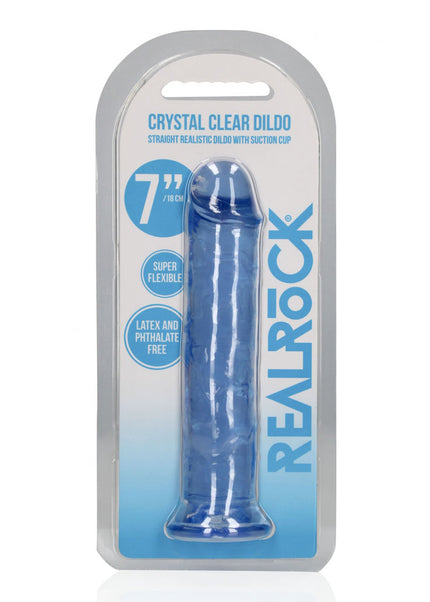 REALROCK 18 cm Straight Dildo - Blue - Blue 18 cm (7'') Dong