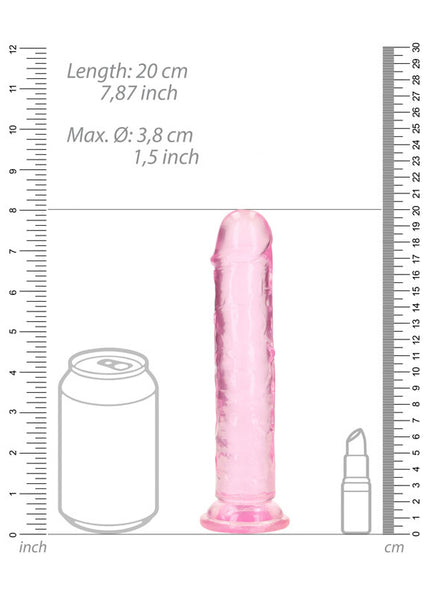 REALROCK 18 cm Straight Dildo - Pink - Pink 18 cm (7'') Dong