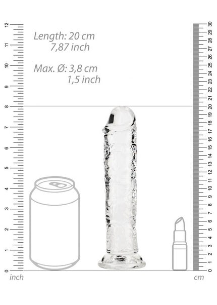 REALROCK 18 cm Straight Dildo - Clear - Clear 18 cm (7'') Dong