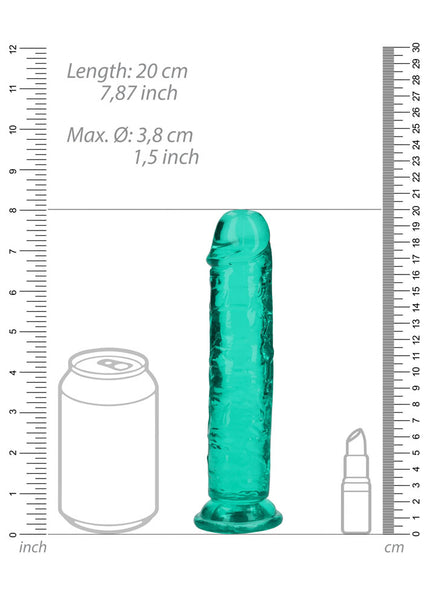 REALROCK 18 cm Straight Dildo - Turquoise - Turquoise 18 cm (7'') Dong