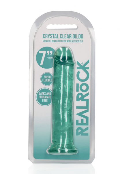 REALROCK 18 cm Straight Dildo - Turquoise - Turquoise 18 cm (7'') Dong